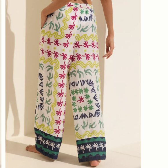 Brand New Daniella Manini x Celandine Linen Blend Wide-Leg Pull-On Pants - Picture 2 of 4